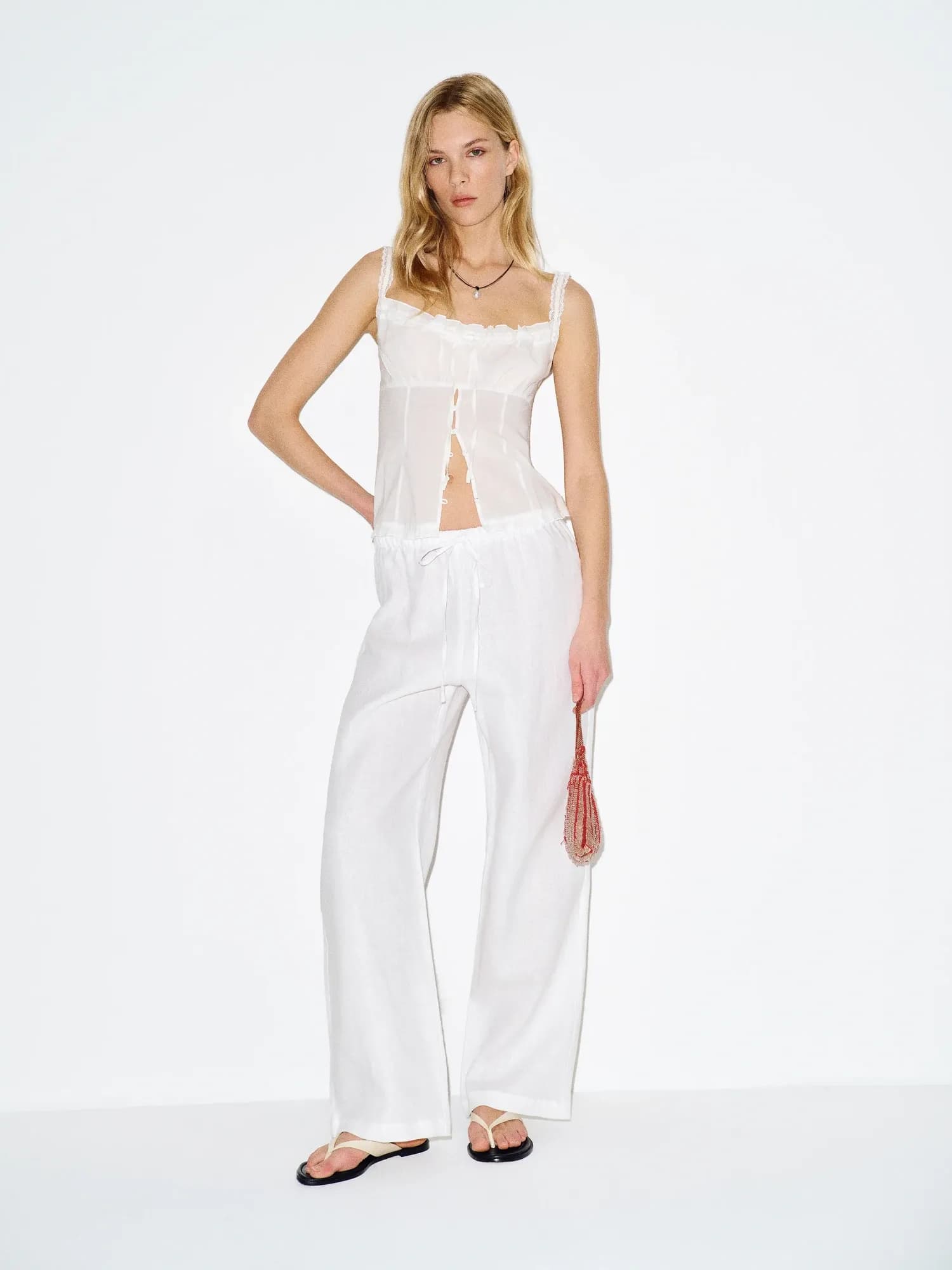 Linen Drawstring Pant